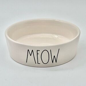 Rae Dunn MEOW Small Ceramic Cat Bowl / Cat Feeder (round)